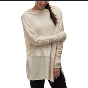 We The Free Long Sleeve Boat Neck Ribbed Thermal Gray London Town Tunic Small